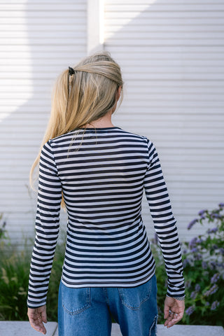 Juna Striped Top Navy