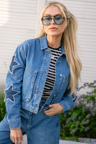 Juna Striped Top Navy