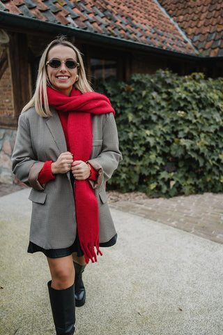 Juno Knit Scarf Red