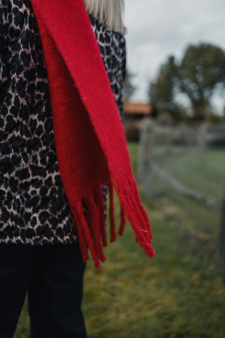 Juno Knit Scarf Red