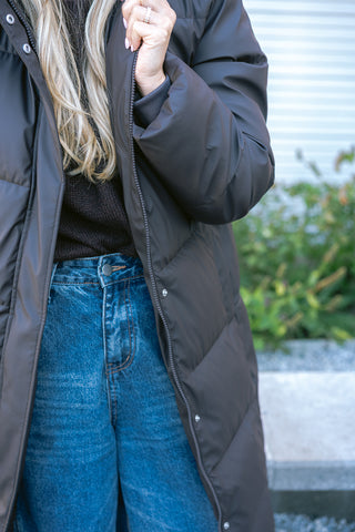 Kamma Long Puffer Coat Brown