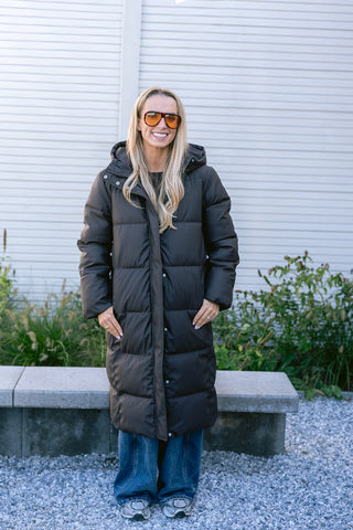 Kamma Long Puffer Coat Brown