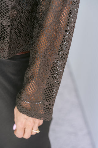 Kassandra Lace Cardigan Brown