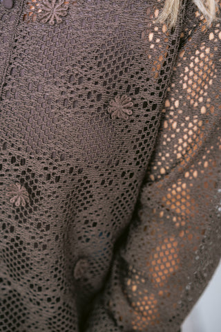 Kassandra Lace Cardigan Brown