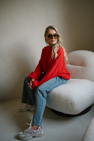 Kenzi Balloon Knit Red