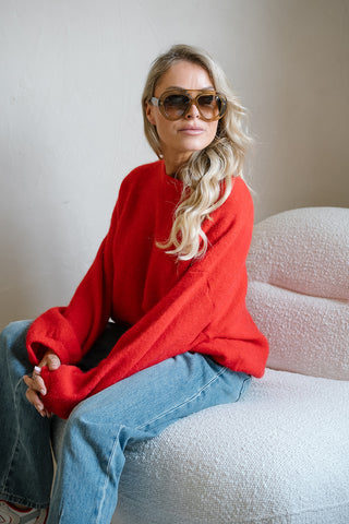 Kenzi Balloon Knit Red