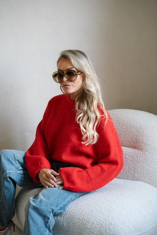 Kenzi Balloon Knit Red