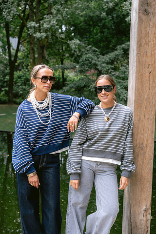 Kevin Striped Sweater Grey