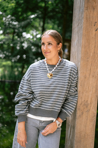 Kevin Striped Sweater Grey