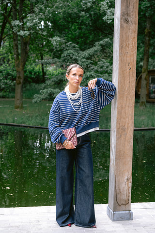 Kevin Striped Sweater Navy