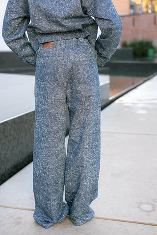 Lady Wide Leg Trousers Blue