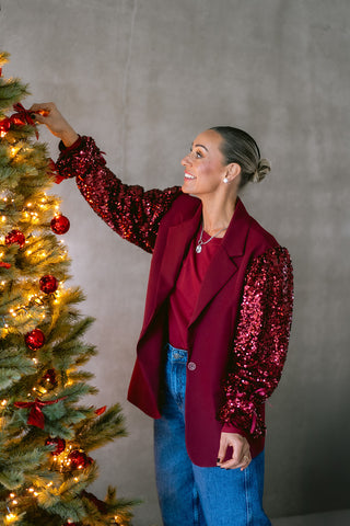 Landry Blazer Burgundy