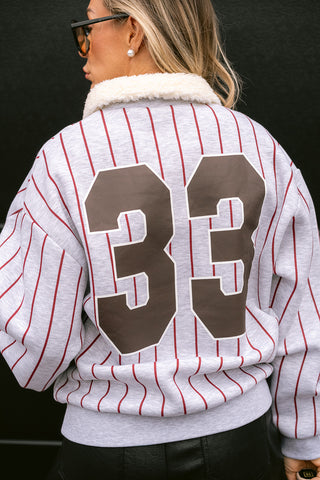 Lavy Baseball Sweater Grey