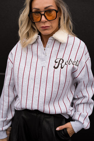 Lavy Baseball Sweater Grey