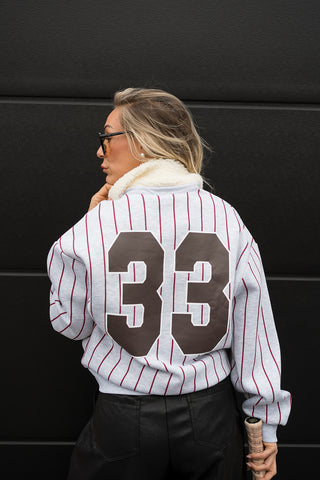 Lavy Baseball Sweater Grey