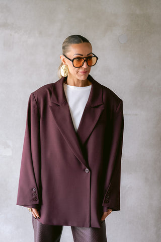 Leo Oversized Blazer Burgundy