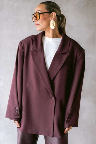 Leo Oversized Blazer Burgundy