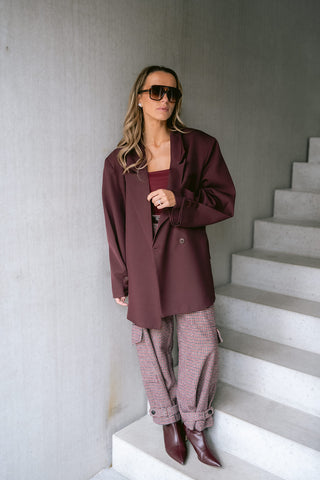 Leo Oversized Blazer Burgundy