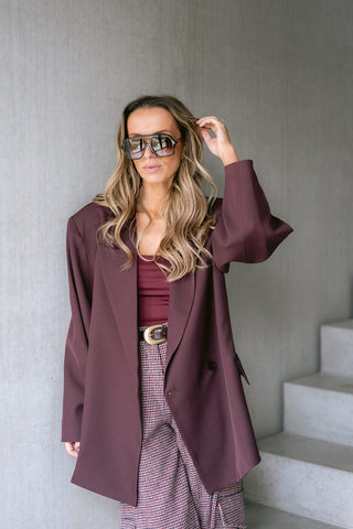 Leo Oversized Blazer Burgundy