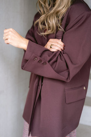 Leo Oversized Blazer Burgundy