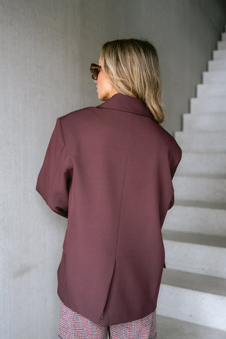 Leo Oversized Blazer Burgundy