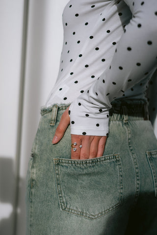 Leone Polka Dots Top White