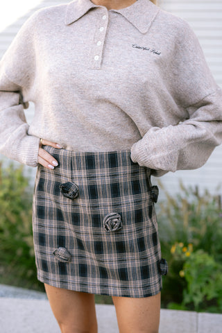 Linsey Fluffy Knitted Sweater Beige