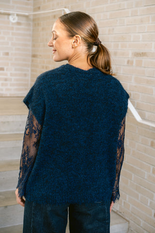 Liyana Lace Knit Navy