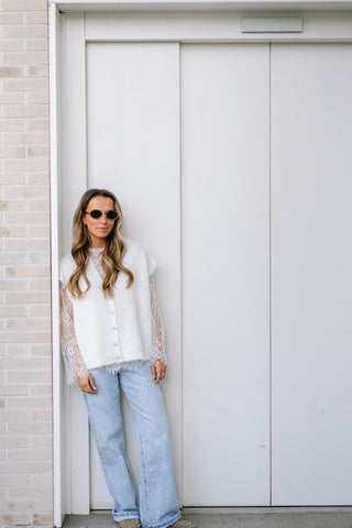 Liyana Lace Knit White