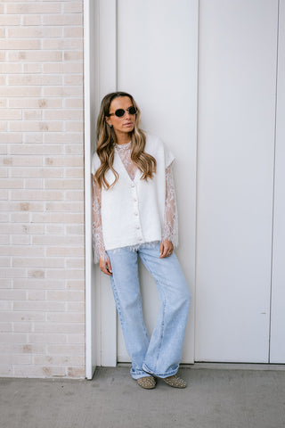 Liyana Lace Knit White