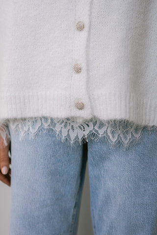 Liyana Lace Knit White