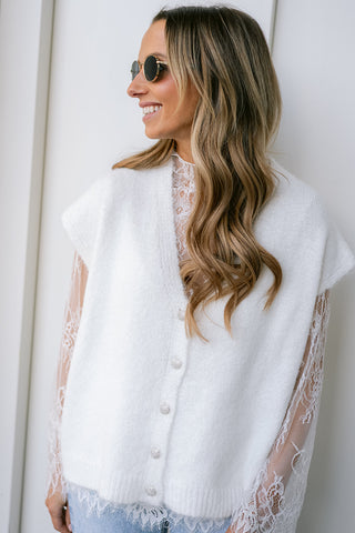 Liyana Lace Knit White