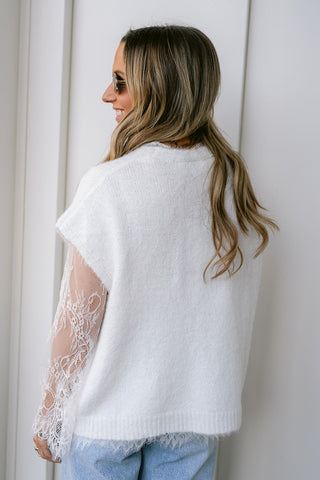 Liyana Lace Knit White