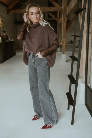 Loïc Poncho Knit Brown