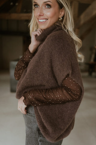 Loïc Poncho Knit Brown