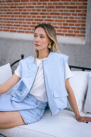 Lorina Gilet Light Blue