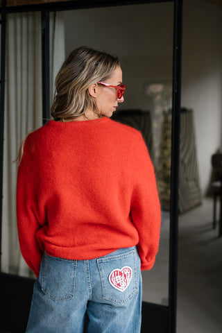 Loubna Cardigan Red