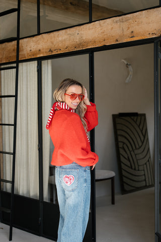 Loubna Cardigan Red