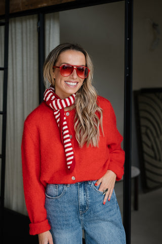 Loubna Cardigan Red
