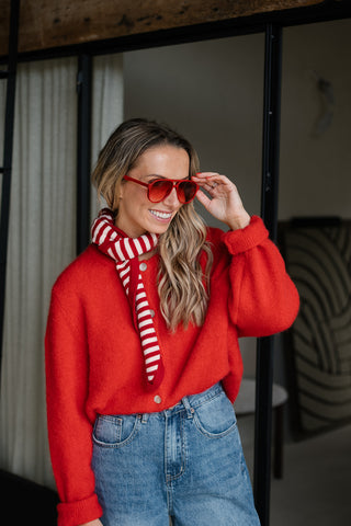 Loubna Cardigan Red
