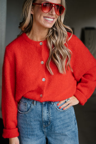 Loubna Cardigan Red