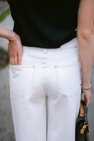 Luca Denim Trousers White