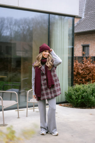 Maite Sleeveless Blazer Burgundy