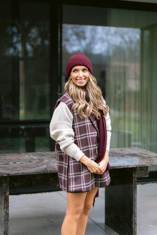 Maite Sleeveless Blazer Burgundy