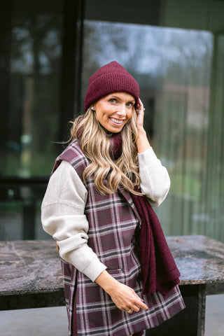 Maite Sleeveless Blazer Burgundy