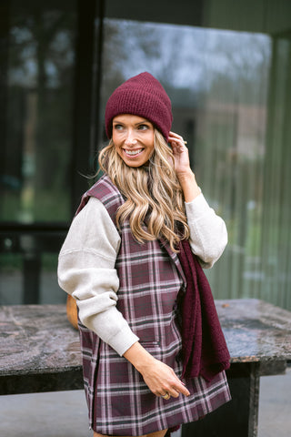 Maite Sleeveless Blazer Burgundy