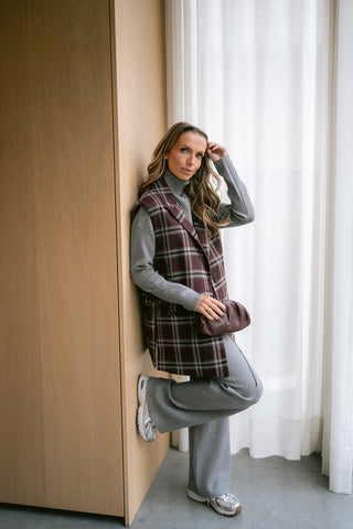 Maite Sleeveless Blazer Burgundy