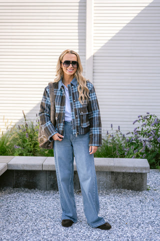 Malou Checkered Jacket Blue