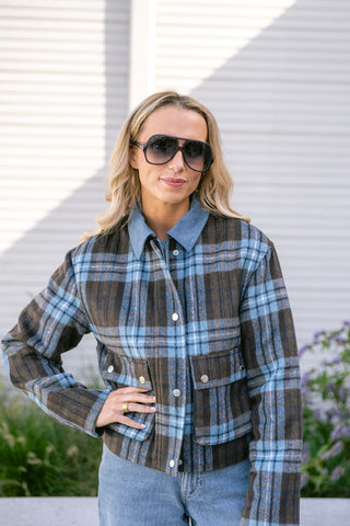 Malou Checkered Jacket Blue