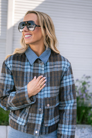 Malou Checkered Jacket Blue